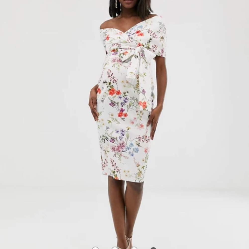 ASOS off-shoulder maternity dress